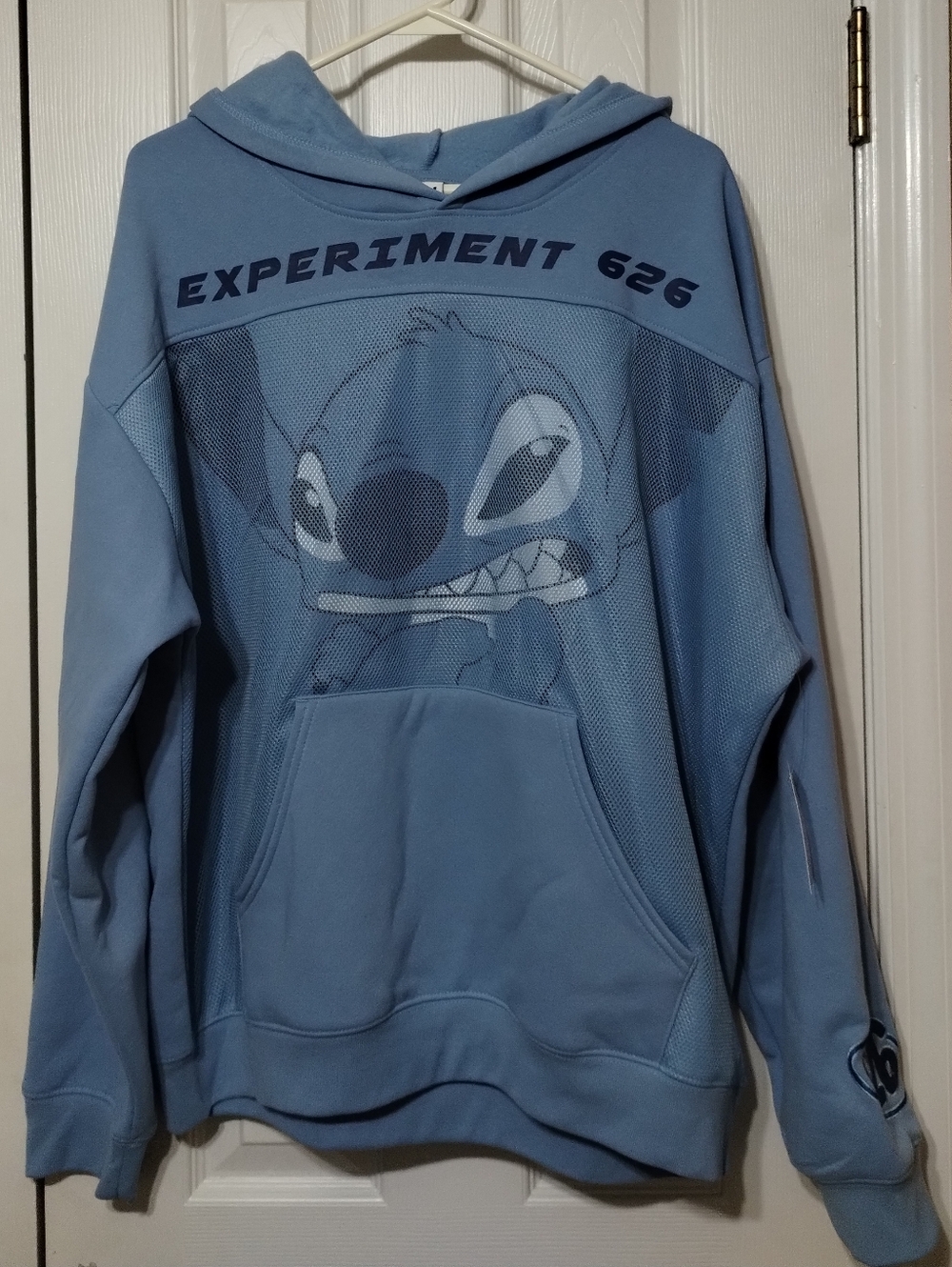 Disney Stitch "Experiment 626" Chambray Blue Pullover Hoodie - XL